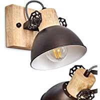 Aplique Orny- orientable metal-madera antracita-blanco-marrón- 1 llama- 1 toma E27 máx. 60 W- estilo retro-vintage…